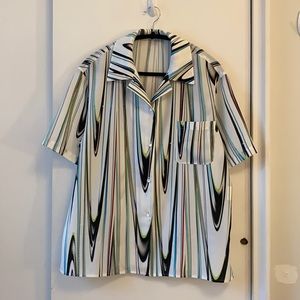 Theny Designer short sleeve shirt women size M